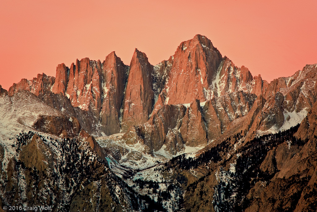 Peach Sunrise at Mt. Whitney